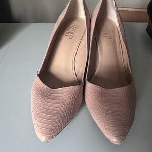 Franco Sarto light pink Textured wedge Women's Shoes